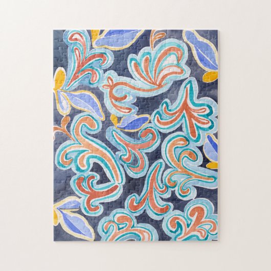 Antieke Abstracte Aquarel Kunst Legpuzzel (Verticaal)