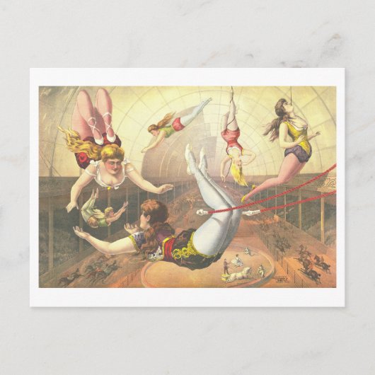 Antieke Acrobaten Circus Reclame Litho Briefkaart (Voorkant)