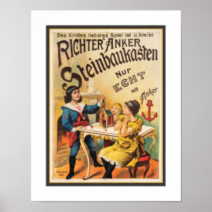 ANTIEKE AFFICHE UIT DE JAREN 1900 VOOR KINDERENSPE POSTER