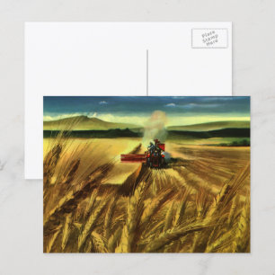 Antieke agrarische bedrijfsboerderij, tarweboerder briefkaart