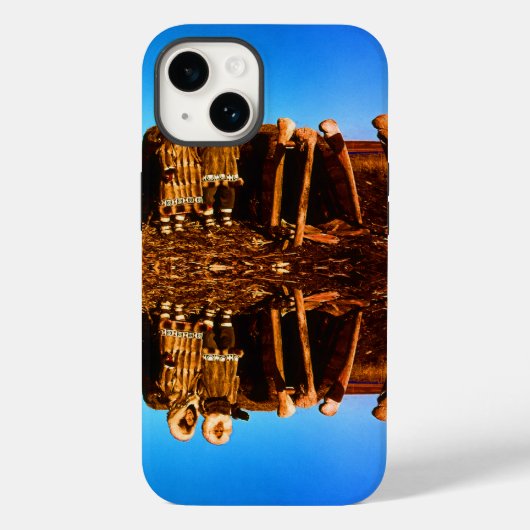 Antieke Alaska Bont geklede eskimo arctische plagg Case-Mate iPhone Case (Achterkant)