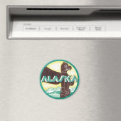 Antieke Alaska Reis Totempaal Adelaar Vogel Magneet (Insitu (Vaatwasser))