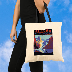 Antieke Alaska reisposter, Atlin en de Yukon Tote Bag