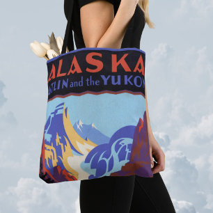 Antieke Alaskaanse reisposter, Atlin en de Yukon Tote Bag