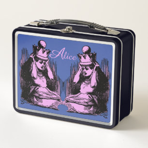Antieke Alice in Wonderland metal lunchbox