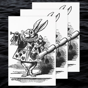 Antieke Alice in Wonderland Witte Konijn als herau Inpakpapier Vel