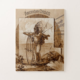 Antieke Amerikaanse fietsen circa 1886 advertentie Legpuzzel