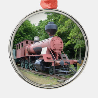 Antieke Amerikaanse Stoomlocomotief Metalen Ornament