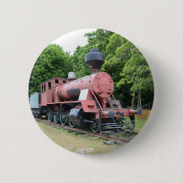 Antieke Amerikaanse Stoomlocomotief Ronde Button 5,7 Cm