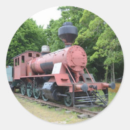 Antieke Amerikaanse Stoomlocomotief Ronde Sticker