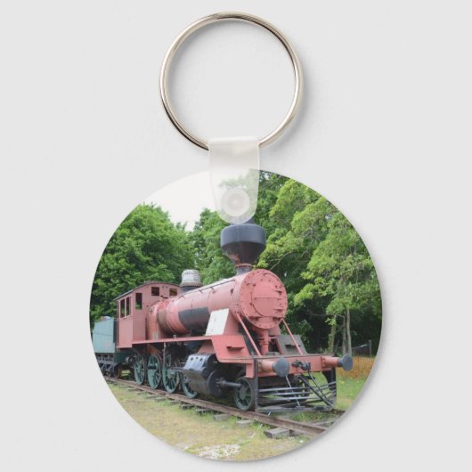 Antieke Amerikaanse Stoomlocomotief Sleutelhanger (Voorkant)