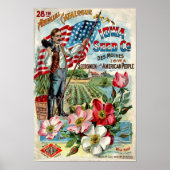 Antieke Amerikaanse Zaadcatalogus Reclame Poster (Voorkant)