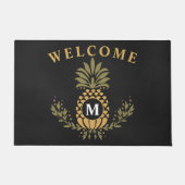 Antieke Ananas Persoonlijke Monogram Deurmat (Voorkant)