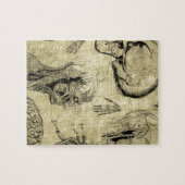 Antieke anatomie schedel legpuzzel (Horizontaal)