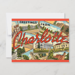 Antieke ansichtkaart uit Charlotte NC Briefkaart
