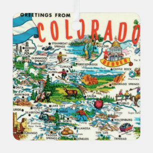Antieke ansichtkaart van Colorado Metalen Ornament