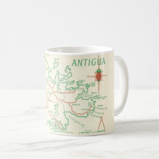Antieke Antigua mok (Voorkant rechts)