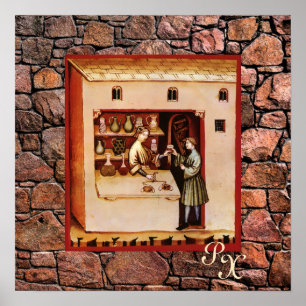 ANTIEKE APOTHEEK,Apotheker,Medicijn,Apotheek Poster