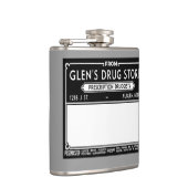 Antieke Apotheek Etiket Heupfles (Rechts)