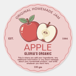 Antieke appel fruitjam thuisgemaakt product ronde sticker