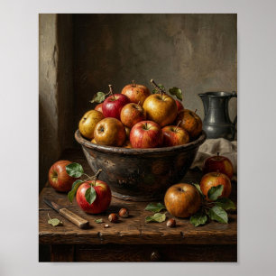 Antieke appel oogst keuken stilleven I Poster