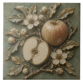 Antieke Appelboomgaard Botanische Faux Reliëf Tegeltje