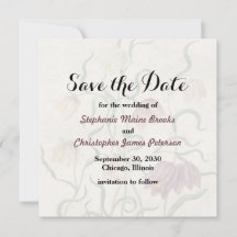 Antieke Aquarel Lelie Save the Date Huwelijk