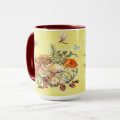 Antieke Aquarel Paddenstoel Botanisch Mok (Voorkant links)