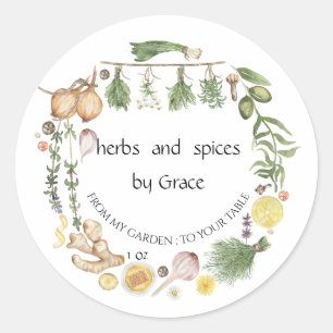 Antieke Aquarel Rozemarijn Pot Vaas Ronde Sticker
