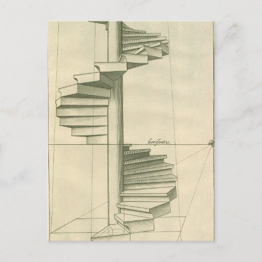 Antieke architecturale trap, wenteltrap briefkaart (Voorkant)