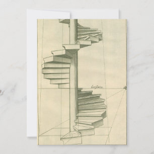 Antieke architecturale trap, wenteltrap kaart