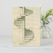 Antieke architecturale trap, wenteltrap kaart (Staand voorkant)