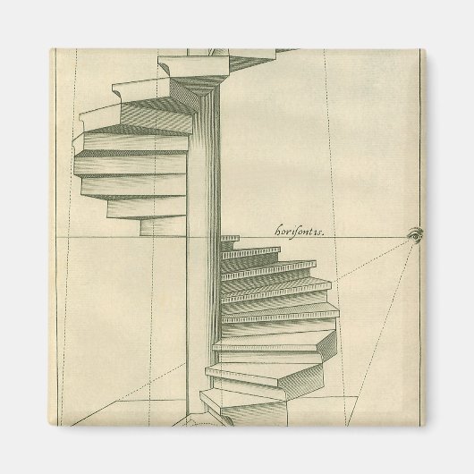 Antieke architecturale trap, wenteltrap magneet (Voorkant)