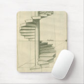 Antieke architecturale trap, wenteltrap muismat (Met muis)