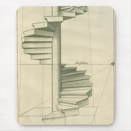 Antieke architecturale trap, wenteltrap muismat (Voorkant)