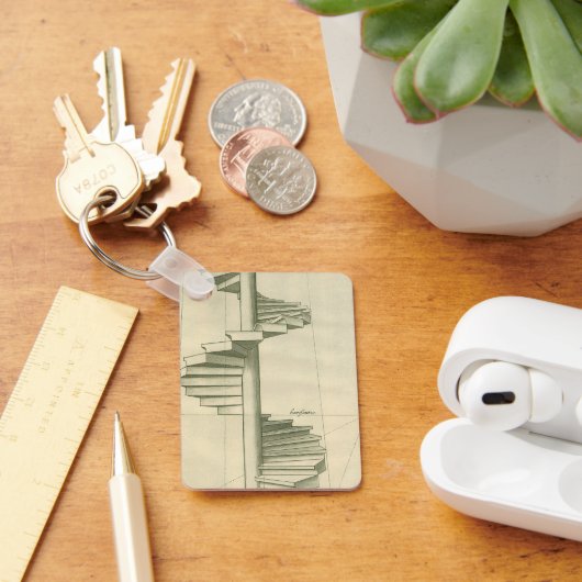 Antieke architecturale trap, wenteltrap sleutelhanger (Bureau)