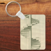 Antieke architecturale trap, wenteltrap sleutelhanger (Voorkant)