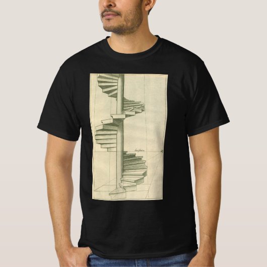 Antieke architecturale trap, wenteltrap t-shirt (Voorkant)