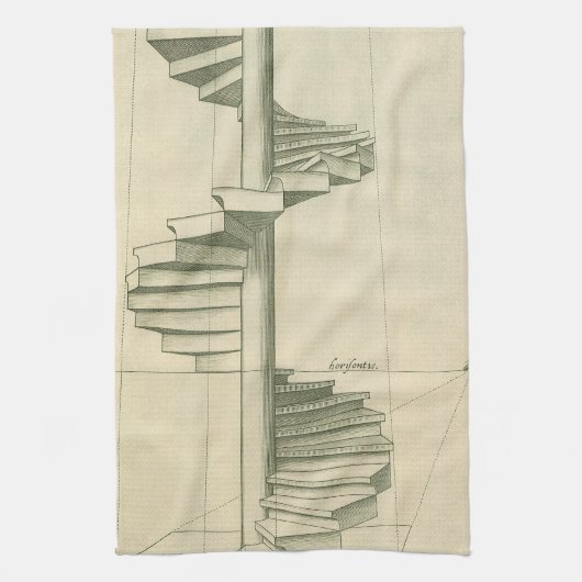 Antieke architecturale trap, wenteltrap theedoek (Verticaal)