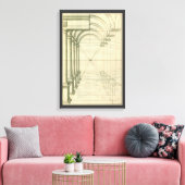 Antieke architectuur, bogen kolommen perspectief canvas afdruk (Insitu (Woonkamer))