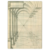 Antieke architectuur, bogen kolommen perspectief klembord (Achterkant)