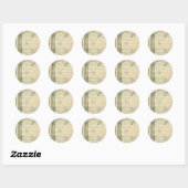 Antieke architectuur, bogen zuilen perspectief ronde sticker (Vel)