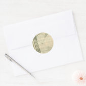 Antieke architectuur, bogen zuilen perspectief ronde sticker (Envelop)