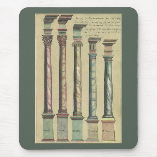 Antieke Architectuur, de 5 Architecturale Orden Muismat (Voorkant)