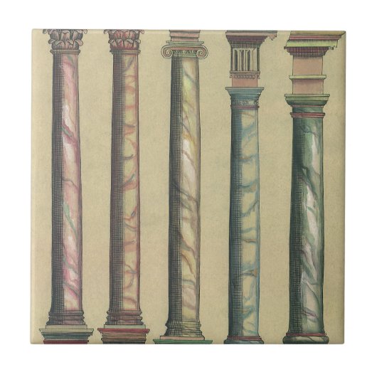 Antieke Architectuur, de 5 Architecturale Orden Tegeltje (Voorkant)