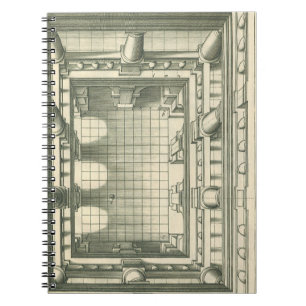 Antieke architectuur, perspectief van de atriumbin notitieboek