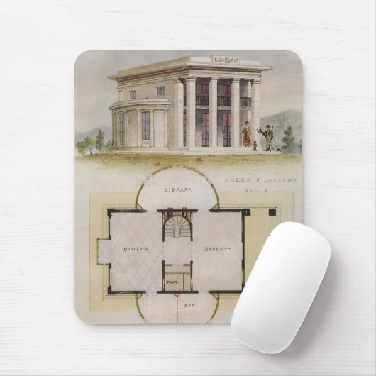 Antieke architectuur, plattegrond en Griekse villa Muismat (Met muis)