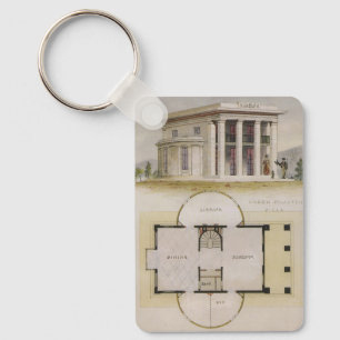 Antieke architectuur, plattegrond en Griekse villa Sleutelhanger