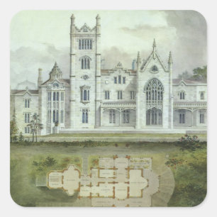 Antieke architectuur, plattegronden van Frans kast Vierkante Sticker
