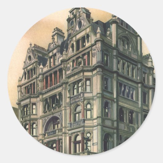 Antieke architectuur Queens Hotel Leicester Square Ronde Sticker (Voorkant)